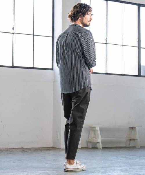 Magine(マージン)の「ms5242- STRIPE BAND COLLAR SKIPPER SHIRTS スキッパ―シャツ(シャツ/ブラウス・メンズ・ホワイト/ネイビー/ブラック・44/48/46)」の11枚目の写真