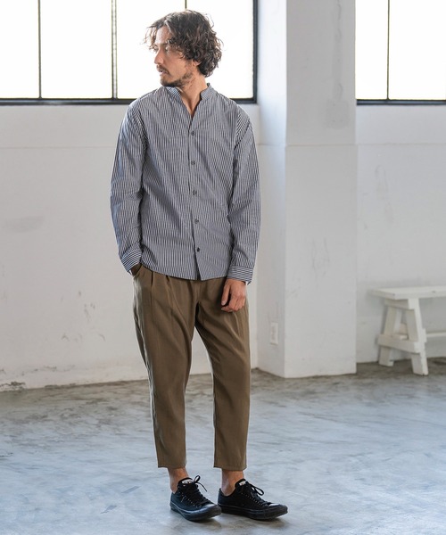 Magine(マージン)の「ms5242- STRIPE BAND COLLAR SKIPPER SHIRTS スキッパ―シャツ(シャツ/ブラウス・メンズ・ホワイト/ネイビー/ブラック・44/48/46)」の14枚目の写真