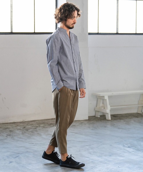 Magine(マージン)の「ms5242- STRIPE BAND COLLAR SKIPPER SHIRTS スキッパ―シャツ(シャツ/ブラウス・メンズ・ホワイト/ネイビー/ブラック・44/48/46)」の15枚目の写真