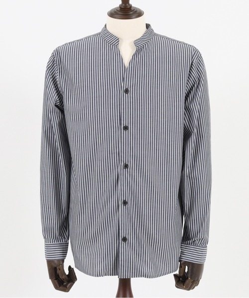 Magine(マージン)の「ms5242- STRIPE BAND COLLAR SKIPPER SHIRTS スキッパ―シャツ(シャツ/ブラウス・メンズ・ホワイト/ネイビー/ブラック・44/48/46)」の17枚目の写真