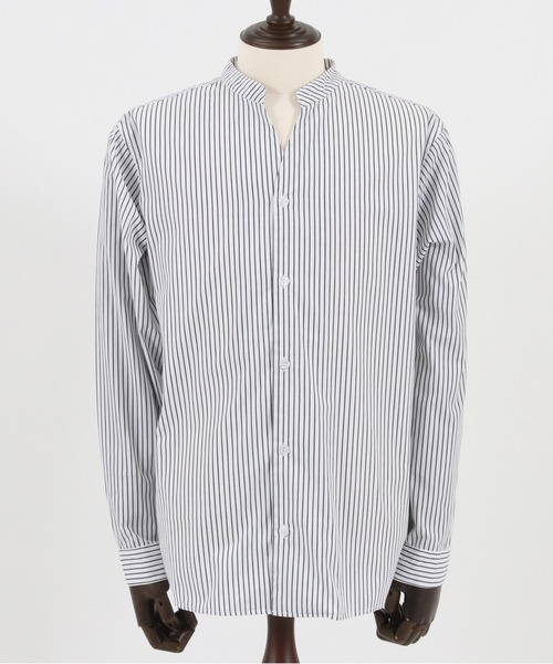 Magine(マージン)の「ms5242- STRIPE BAND COLLAR SKIPPER SHIRTS スキッパ―シャツ(シャツ/ブラウス・メンズ・ホワイト/ネイビー/ブラック・44/48/46)」の18枚目の写真