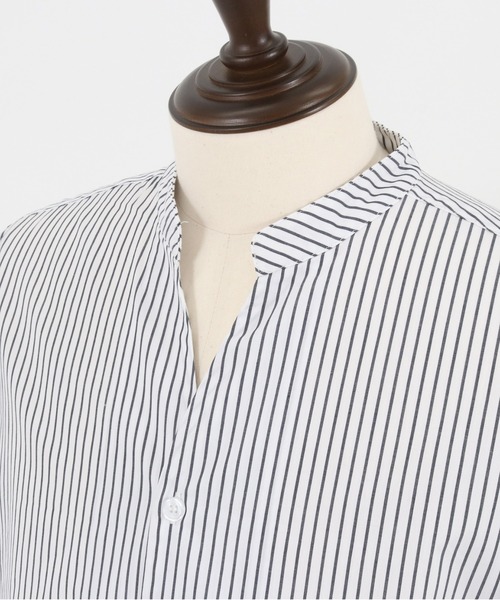 Magine(マージン)の「ms5242- STRIPE BAND COLLAR SKIPPER SHIRTS スキッパ―シャツ(シャツ/ブラウス・メンズ・ホワイト/ネイビー/ブラック・44/48/46)」の21枚目の写真