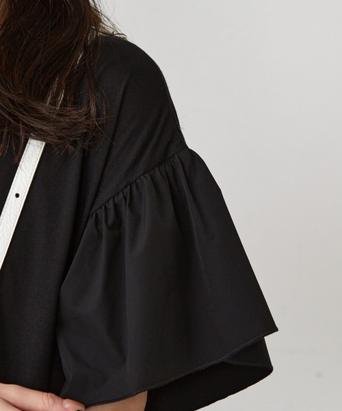 Shelly island（シェリーアイランド）の「フリルティアードカットワンピース（ワンピース・レディース・ブラック/ホワイト・M）」の13枚目の写真