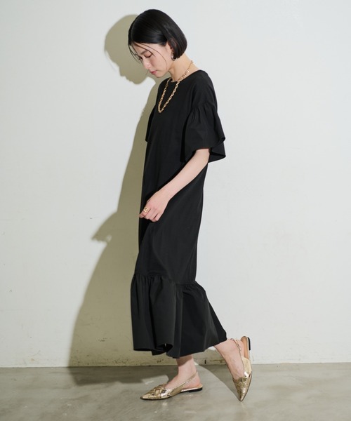 Shelly island（シェリーアイランド）の「フリルティアードカットワンピース（ワンピース・レディース・ブラック/ホワイト・M）」の21枚目の写真