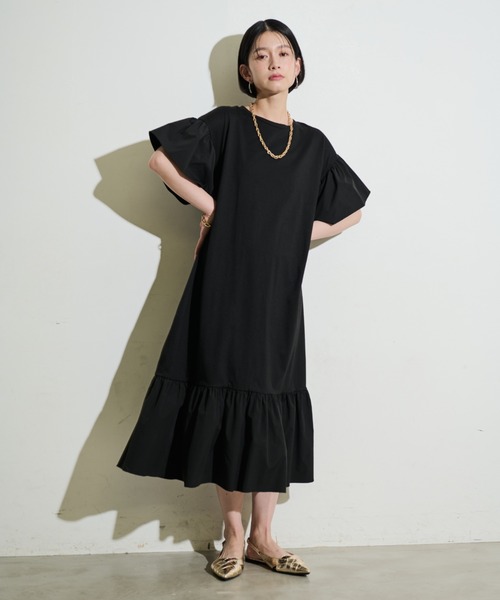 Shelly island（シェリーアイランド）の「フリルティアードカットワンピース（ワンピース・レディース・ブラック/ホワイト・M）」の11枚目の写真