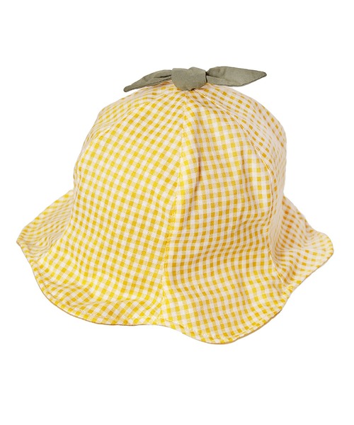14+(イチヨンプラス)の「ギンガムチェックチューリップハット(ハット・キッズ・ブラック/ピンク/イエロー・kids-L)」の2枚目の写真