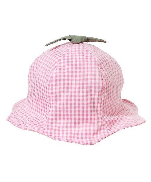 14+(イチヨンプラス)の「ギンガムチェックチューリップハット(ハット・キッズ・ブラック/ピンク/イエロー・kids-L)」の7枚目の写真