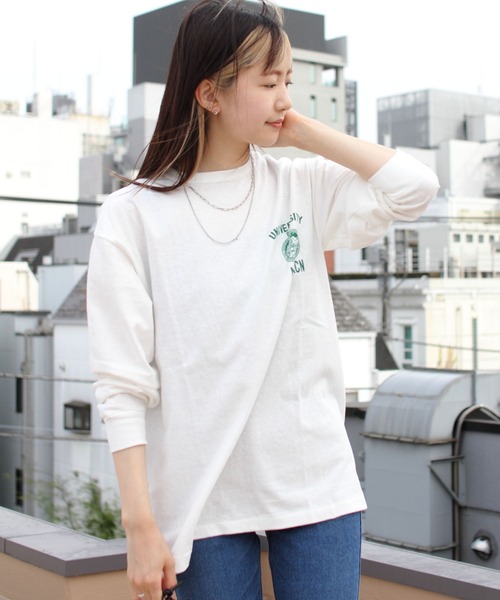 THE SHINZONE(ザ シンゾーン)の「SHINZONE×AMERICANA/シンゾーン×アメリカーナ ロングTEE LONG TEE 23MXXCU03(Tシャツ/カットソー・レディース・ブラウン/ブラック/ホワイト・FREE)」の8枚目の写真