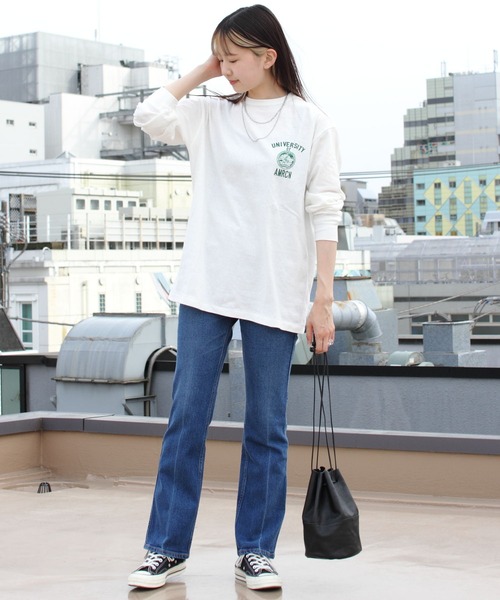 THE SHINZONE(ザ シンゾーン)の「SHINZONE×AMERICANA/シンゾーン×アメリカーナ ロングTEE LONG TEE 23MXXCU03(Tシャツ/カットソー・レディース・ブラウン/ブラック/ホワイト・FREE)」の12枚目の写真