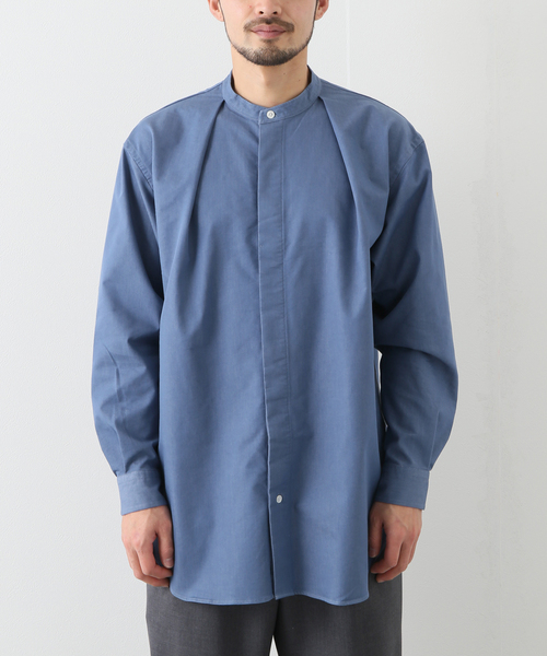 EDIFICE（エディフィス）の「【:colon / コロン】フロントプリーツデニムバンドカラー（シャツ/ブラウス・メンズ・ネイビー/ブルー・3/5/1）」の14枚目の写真