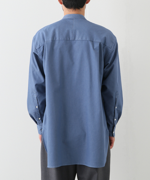 EDIFICE（エディフィス）の「【:colon / コロン】フロントプリーツデニムバンドカラー（シャツ/ブラウス・メンズ・ネイビー/ブルー・3/5/1）」の8枚目の写真