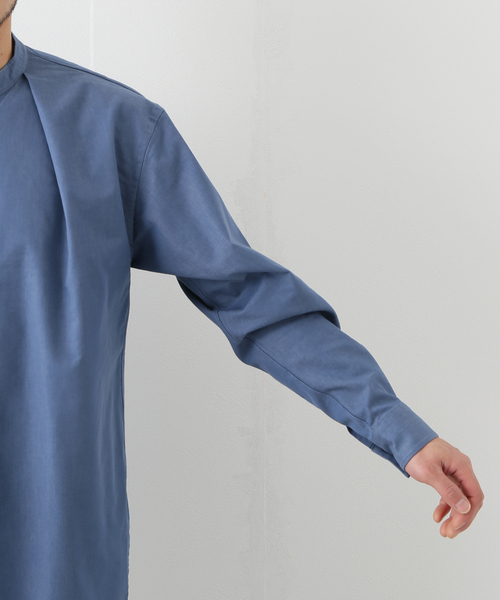EDIFICE（エディフィス）の「【:colon / コロン】フロントプリーツデニムバンドカラー（シャツ/ブラウス・メンズ・ネイビー/ブルー・3/5/1）」の12枚目の写真