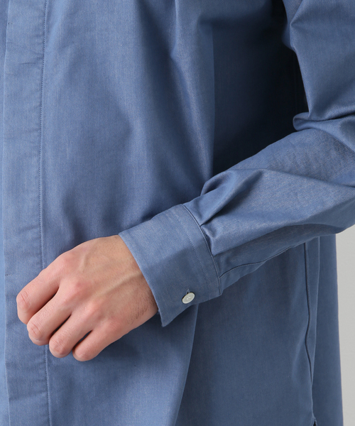 EDIFICE（エディフィス）の「【:colon / コロン】フロントプリーツデニムバンドカラー（シャツ/ブラウス・メンズ・ネイビー/ブルー・3/5/1）」の7枚目の写真