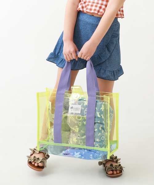 devirock（デビロック）の「ネオンカラー クリアプールバッグ トート（スイムグッズ・キッズ・グリーン系その他/ブルー系その他/チャコール/ラベンダー/ピンク/ブラック/ライトブルー/イエロー系その他/オレンジ系その他/ブルー/その他11・ONE SIZE）」の8枚目の写真