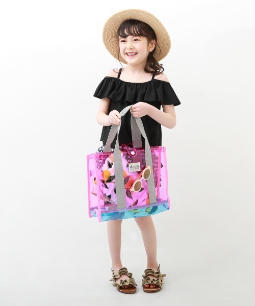 devirock（デビロック）の「ネオンカラー クリアプールバッグ トート（スイムグッズ・キッズ・グリーン系その他/ブルー系その他/チャコール/ラベンダー/ピンク/ブラック/ライトブルー/イエロー系その他/オレンジ系その他/ブルー/その他11・ONE SIZE）」の18枚目の写真