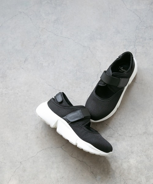 menue（メヌエ）の「厚底 ベルクロメッシュ メリージェーン スニーカー（スニーカー・レディース・ブラック/アイボリー・LL/S/M/L）」の17枚目の写真