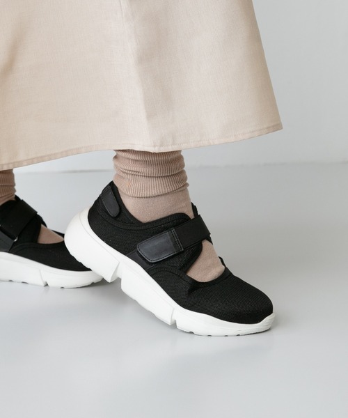 menue（メヌエ）の「厚底 ベルクロメッシュ メリージェーン スニーカー（スニーカー・レディース・ブラック/アイボリー・LL/S/M/L）」の16枚目の写真