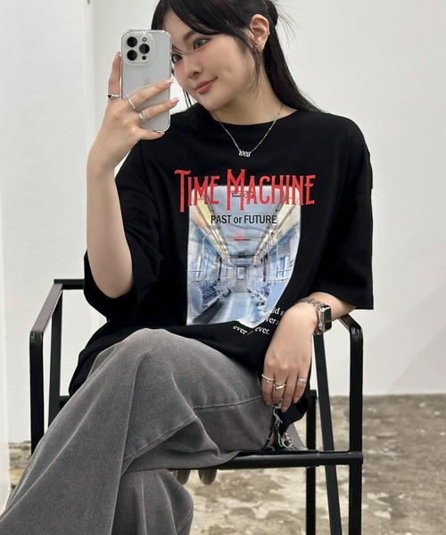 EPIMI E'PIMMY（エピミエピミー）の「アソートプリントオーバーTシャツ（Tシャツ/カットソー・レディース・ブラック系その他/ブラック/ホワイト/チャコールグレー/オフホワイト・MEDIUM）」の3枚目の写真