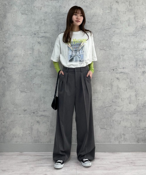 EPIMI E'PIMMY（エピミエピミー）の「アソートプリントオーバーTシャツ（Tシャツ/カットソー・レディース・ブラック系その他/ブラック/ホワイト/チャコールグレー/オフホワイト・MEDIUM）」の12枚目の写真