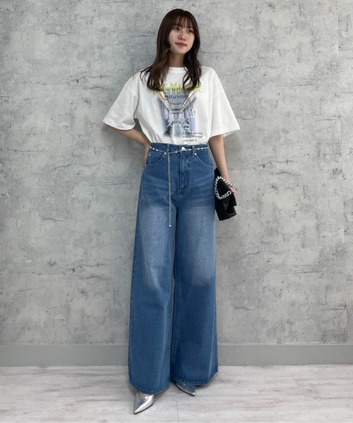 EPIMI E'PIMMY（エピミエピミー）の「アソートプリントオーバーTシャツ（Tシャツ/カットソー・レディース・ブラック系その他/ブラック/ホワイト/チャコールグレー/オフホワイト・MEDIUM）」の15枚目の写真