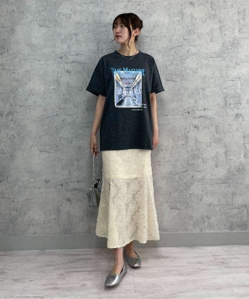 EPIMI E'PIMMY（エピミエピミー）の「アソートプリントオーバーTシャツ（Tシャツ/カットソー・レディース・ブラック系その他/ブラック/ホワイト/チャコールグレー/オフホワイト・MEDIUM）」の7枚目の写真