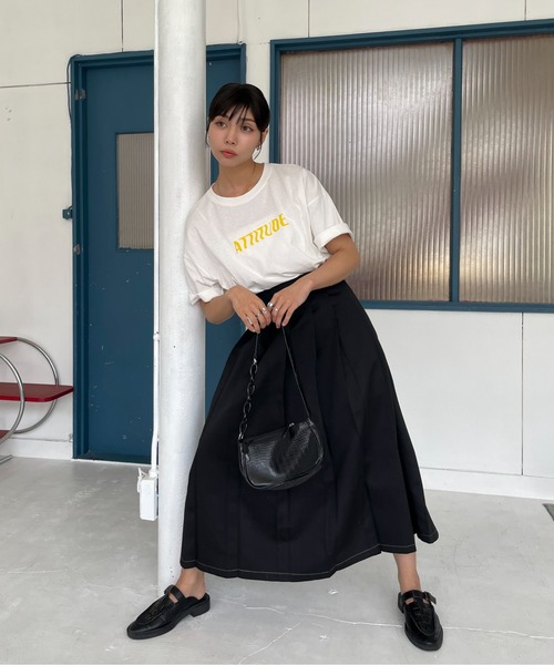 EPIMI E'PIMMY（エピミエピミー）の「アソートプリントオーバーTシャツ（Tシャツ/カットソー・レディース・ブラック系その他/ブラック/ホワイト/チャコールグレー/オフホワイト・MEDIUM）」の18枚目の写真