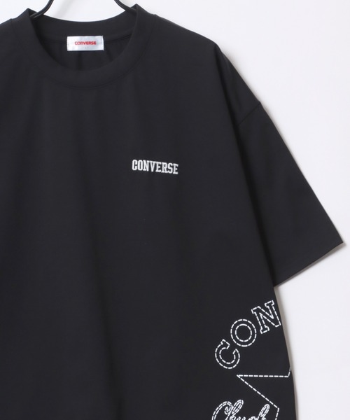 CONVERSE(コンバース)の「CONVERSE/コンバース オーバーサイズ オールスター スニーカー ロゴ ワンポイント刺繍 バックプリント 半袖Tシャツ/ドライ/UVカット/接触冷感/レディース メンズ(Tシャツ/カットソー・レディース・ホワイト系その他2/ホワイト系その他3/スミクロ/グリーン/ホワイト/ホワイト系その他/ブラック/ブルー/ホワイト系その他4/ブラック系その他2/ホワイト系その他5/ブラック系その他・M/L/LL)」の8枚目の写真