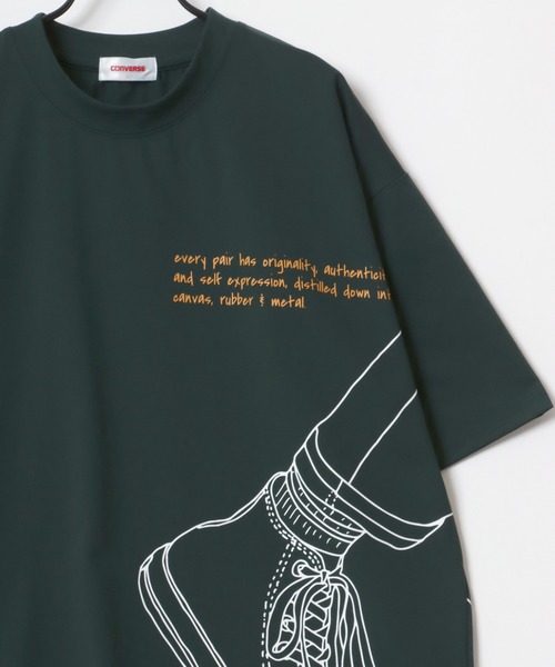 CONVERSE(コンバース)の「CONVERSE/コンバース オーバーサイズ オールスター スニーカー ロゴ ワンポイント刺繍 バックプリント 半袖Tシャツ/ドライ/UVカット/接触冷感/レディース メンズ(Tシャツ/カットソー・レディース・ホワイト系その他2/ホワイト系その他3/スミクロ/グリーン/ホワイト/ホワイト系その他/ブラック/ブルー/ホワイト系その他4/ブラック系その他2/ホワイト系その他5/ブラック系その他・M/L/LL)」の11枚目の写真