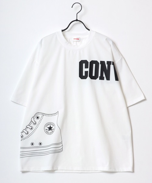 CONVERSE(コンバース)の「CONVERSE/コンバース オーバーサイズ オールスター スニーカー ロゴ ワンポイント刺繍 バックプリント 半袖Tシャツ/ドライ/UVカット/接触冷感/レディース メンズ(Tシャツ/カットソー・レディース・ホワイト系その他2/ホワイト系その他3/スミクロ/グリーン/ホワイト/ホワイト系その他/ブラック/ブルー/ホワイト系その他4/ブラック系その他2/ホワイト系その他5/ブラック系その他・M/L/LL)」の17枚目の写真