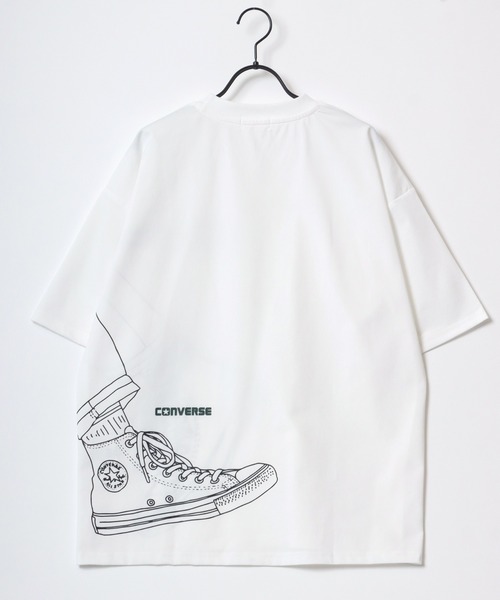 CONVERSE(コンバース)の「CONVERSE/コンバース オーバーサイズ オールスター スニーカー ロゴ ワンポイント刺繍 バックプリント 半袖Tシャツ/ドライ/UVカット/接触冷感/レディース メンズ(Tシャツ/カットソー・レディース・ホワイト系その他2/ホワイト系その他3/スミクロ/グリーン/ホワイト/ホワイト系その他/ブラック/ブルー/ホワイト系その他4/ブラック系その他2/ホワイト系その他5/ブラック系その他・M/L/LL)」の22枚目の写真