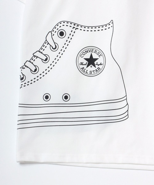 CONVERSE(コンバース)の「CONVERSE/コンバース オーバーサイズ オールスター スニーカー ロゴ ワンポイント刺繍 バックプリント 半袖Tシャツ/ドライ/UVカット/接触冷感/レディース メンズ(Tシャツ/カットソー・レディース・ホワイト系その他2/ホワイト系その他3/スミクロ/グリーン/ホワイト/ホワイト系その他/ブラック/ブルー/ホワイト系その他4/ブラック系その他2/ホワイト系その他5/ブラック系その他・M/L/LL)」の13枚目の写真