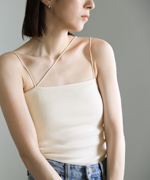 2WAYストラップカップ付きベアキャミソール（キャミソール）｜select