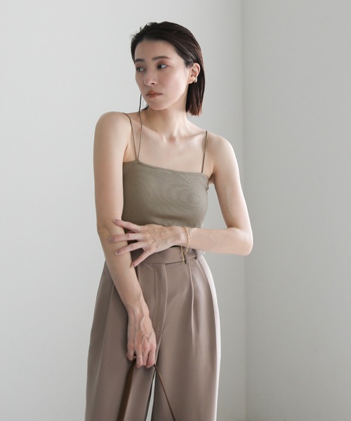 select MOCA（セレクトモカ）の「2WAYストラップカップ付きベアキャミソール（キャミソール・レディース・カーキ/アイボリー/ブラック/スミクロ・FREE/SMALL/LARGE）」の22枚目の写真
