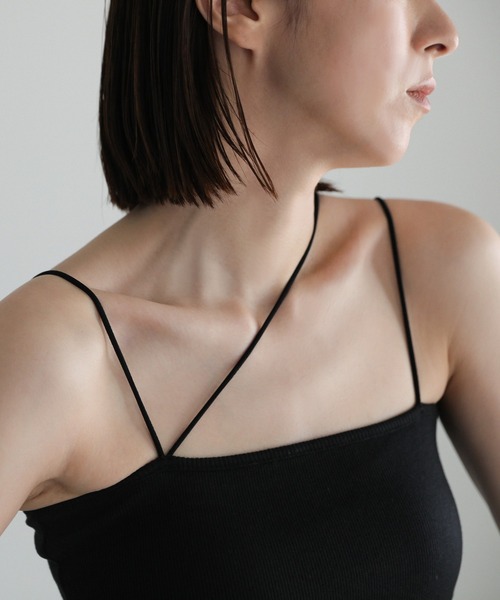 select MOCA（セレクトモカ）の「2WAYストラップカップ付きベアキャミソール（キャミソール・レディース・カーキ/アイボリー/ブラック/スミクロ・FREE/SMALL/LARGE）」の13枚目の写真