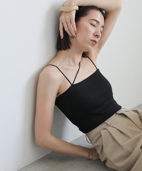 select MOCA（セレクトモカ）の「2WAYストラップカップ付きベアキャミソール（キャミソール・レディース・カーキ/アイボリー/ブラック/スミクロ・FREE/SMALL/LARGE）」の12枚目の写真