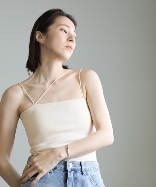 2WAYストラップカップ付きベアキャミソール（キャミソール）｜select