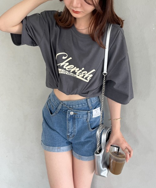 CLEA（クレア）の「ウエストデザインハイウエストデニムショートパンツ（デニムパンツ・レディース・ブラック/ブルー・M）」の18枚目の写真