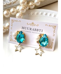 【MUURABBTI】雫とビジューと星のピアス(MA)
