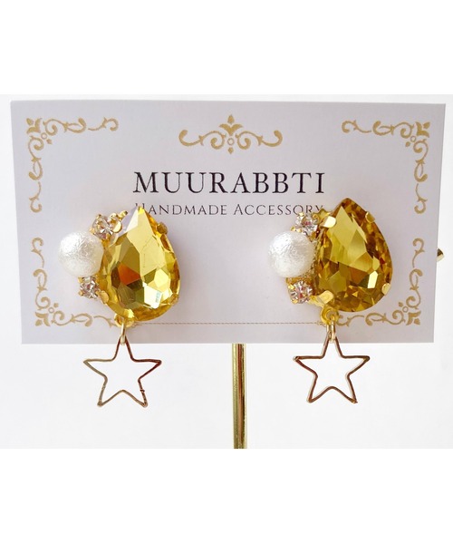 tone(トーン)の「【MUURABBTI】雫とビジューと星のピアス(MA)(ピアス(両耳用)・レディース・その他1/ブルー系その他・FREE)」の5枚目の写真