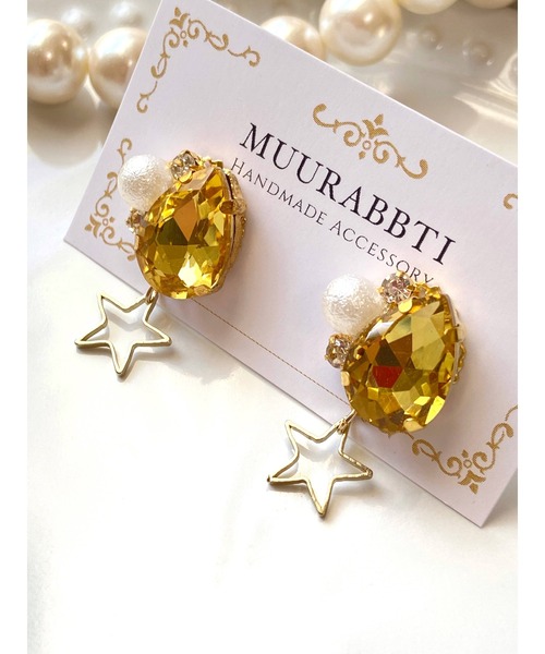 tone(トーン)の「【MUURABBTI】雫とビジューと星のピアス(MA)(ピアス(両耳用)・レディース・その他1/ブルー系その他・FREE)」の6枚目の写真