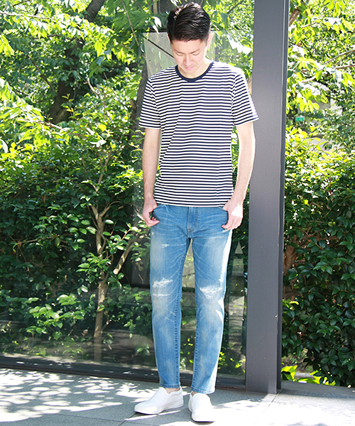MEN'S MELROSE(メンズメルローズ)の「ストレッチライトオン9分丈デニム(デニムパンツ・メンズ・ライトインディゴブルー/インディゴブルー・LARGE/MEDIUM/X-LARGE/SMALL)」の16枚目の写真