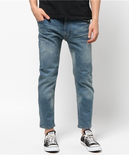 MEN'S MELROSE(メンズメルローズ)の「ストレッチライトオン9分丈デニム(デニムパンツ・メンズ・ライトインディゴブルー/インディゴブルー・LARGE/MEDIUM/X-LARGE/SMALL)」の2枚目の写真