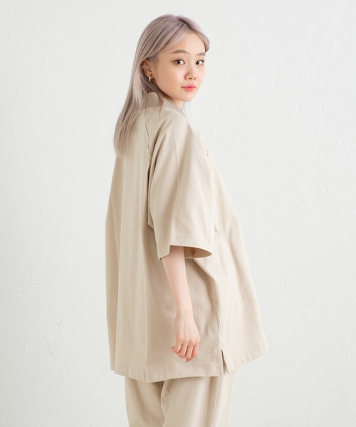 WHIMSIC(ウィムジック)の「【UNISEX/SET UP対応】ヘビーウェイトカットソーポロシャツ(ポロシャツ・メンズ・チャコールグレー/アイボリー・FREE)」の9枚目の写真