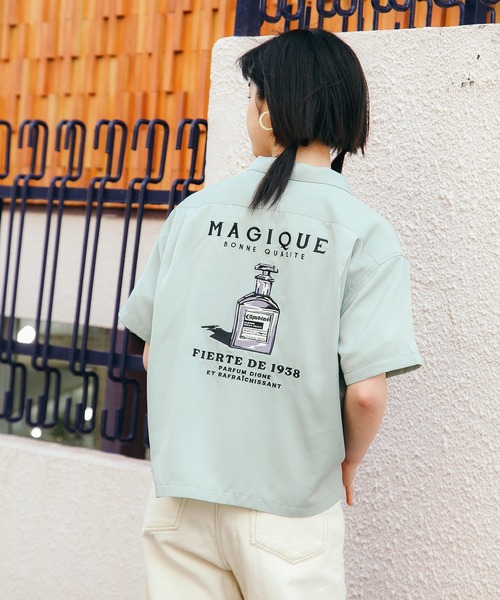 POWER TO THE PEOPLE（パワートゥーザピープル）の「POWER TO THE PEOPLE 刺繍開襟とろみシャツ 半袖（シャツ/ブラウス・メンズ・ブラック系その他/アイボリー/ホワイト/グリーン/ピンク/ミント/ダークブルー/オレンジ/ブラック・L/S/LL/M）」の6枚目の写真