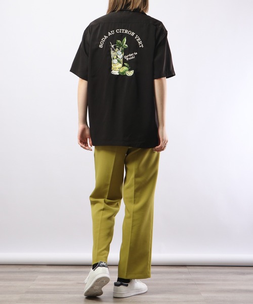 POWER TO THE PEOPLE（パワートゥーザピープル）の「POWER TO THE PEOPLE 刺繍開襟とろみシャツ 半袖（シャツ/ブラウス・メンズ・ブラック系その他/アイボリー/ホワイト/グリーン/ピンク/ミント/ダークブルー/オレンジ/ブラック・L/S/LL/M）」の13枚目の写真