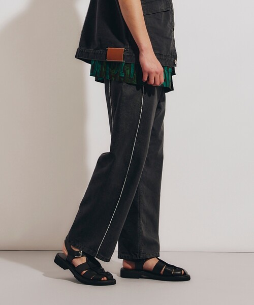 tk.TAKEO KIKUCHI(ティーケータケオキクチ)の「◆フリンジカットデニムパンツ(デニムパンツ・メンズ・チャコールグレー/ブルー・03/02)」の6枚目の写真