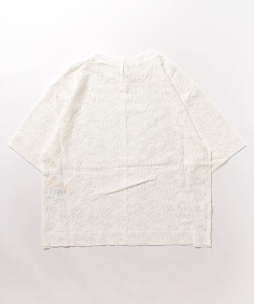 Q（キュー）の「コードレーストップス（Tシャツ/カットソー・レディース・アイボリー/ブラック・MEDIUM）」の5枚目の写真