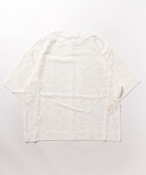 Q（キュー）の「コードレーストップス（Tシャツ/カットソー・レディース・アイボリー/ブラック・MEDIUM）」の3枚目の写真