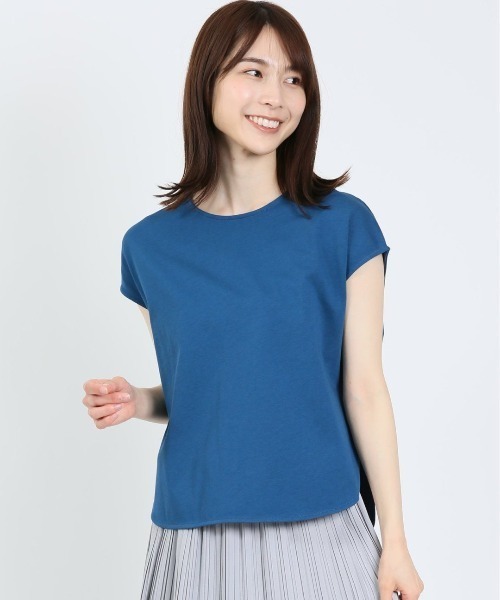 m.f.editorial（エムエフエディトリアル）の「m.f.エディトリアル レディース コットン フレンチスリーブ Tシャツ（Tシャツ/カットソー・レディース・イエロー/ホワイト/ブルー・FREE）」の3枚目の写真
