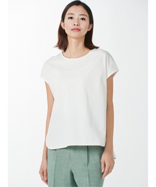 m.f.editorial（エムエフエディトリアル）の「m.f.エディトリアル レディース コットン フレンチスリーブ Tシャツ（Tシャツ/カットソー・レディース・イエロー/ホワイト/ブルー・FREE）」の7枚目の写真